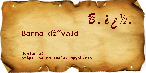 Barna Évald névjegykártya